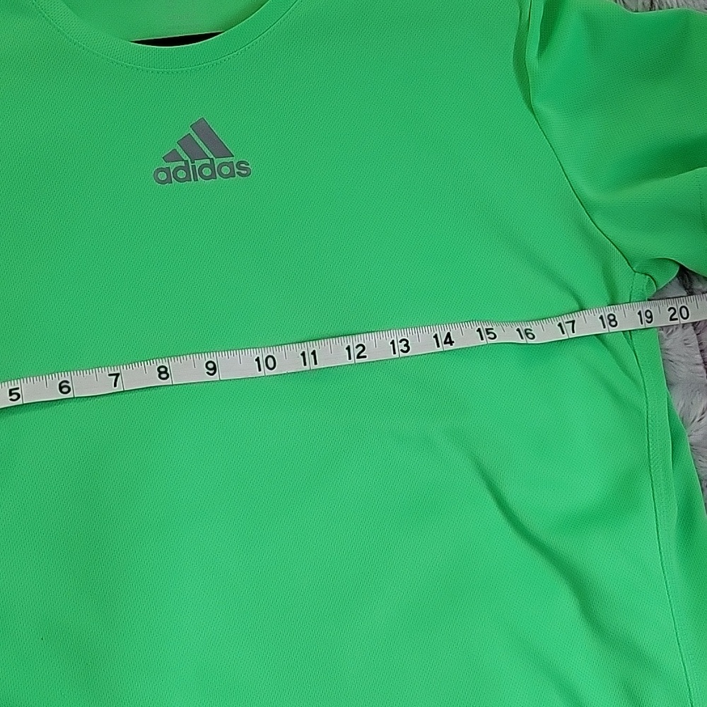 Adidas Climalite Neon Green Running Moisture Wicking Mens Performance T-Shirt M - Picture 7 of 9